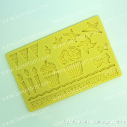 High Quality Celebration Silicone Cake Fondant Mold for Cake Decorating